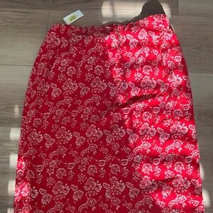 Floral Red Maxi Skirt